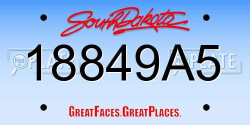 18849A5 South Dakota License Plate