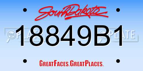 18849B1 South Dakota License Plate