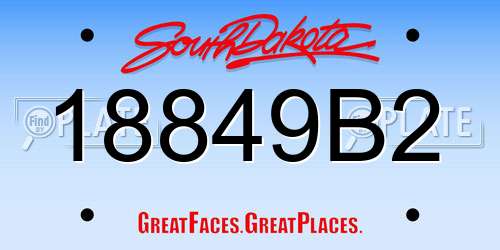 18849B2 South Dakota License Plate