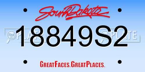 18849S2 South Dakota License Plate