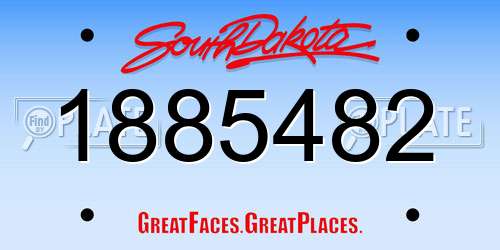 1885482 South Dakota License Plate