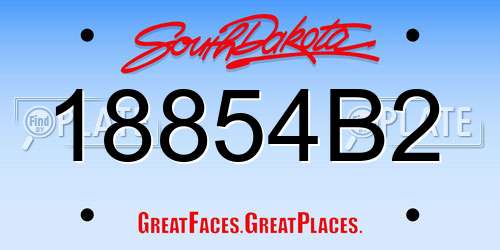 18854B2 South Dakota License Plate