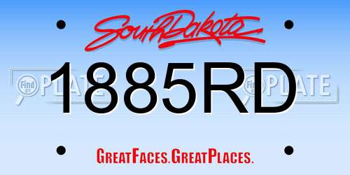 1885RD South Dakota License Plate