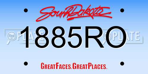 1885RO South Dakota License Plate
