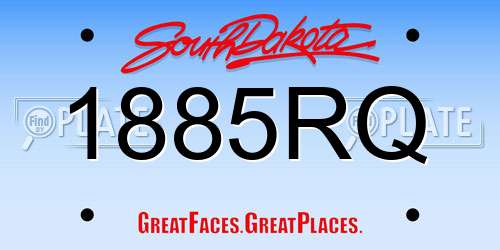 1885RQ South Dakota License Plate