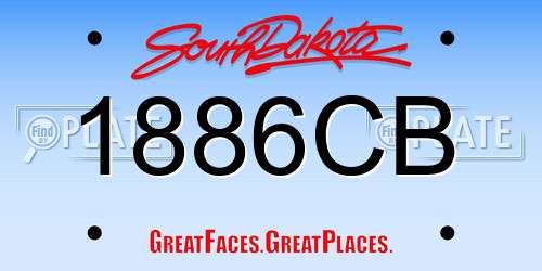 1886CB South Dakota License Plate