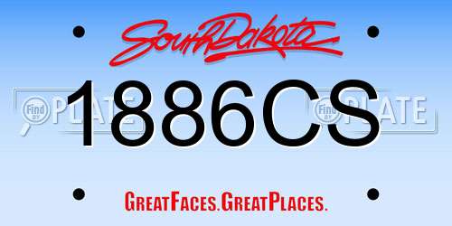 1886CS South Dakota License Plate