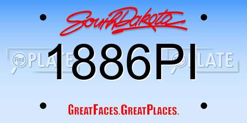 1886PI South Dakota License Plate