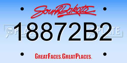 18872B2 South Dakota License Plate