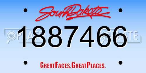1887466 South Dakota License Plate