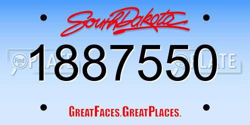 1887550 South Dakota License Plate