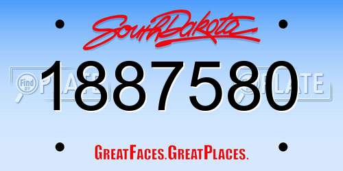 1887580 South Dakota License Plate