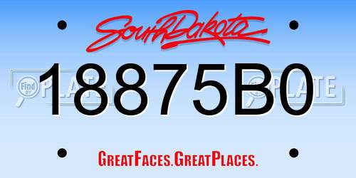 18875B0 South Dakota License Plate