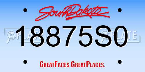 18875S0 South Dakota License Plate