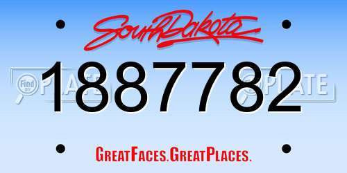 1887782 South Dakota License Plate