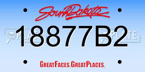 18877B2 South Dakota License Plate