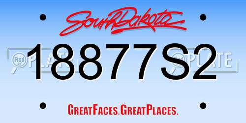 18877S2 South Dakota License Plate