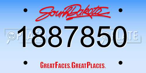 1887850 South Dakota License Plate