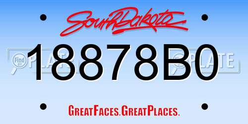 18878B0 South Dakota License Plate