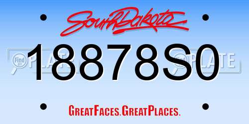 18878S0 South Dakota License Plate