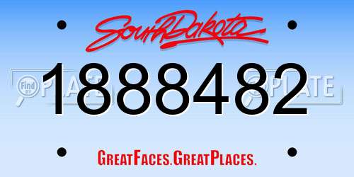 1888482 South Dakota License Plate