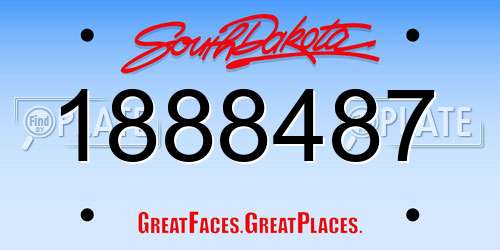 1888487 South Dakota License Plate