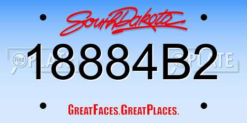 18884B2 South Dakota License Plate
