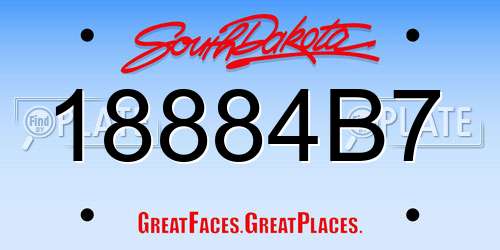 18884B7 South Dakota License Plate