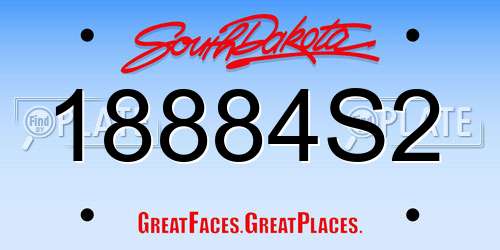 18884S2 South Dakota License Plate