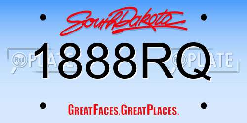 1888RQ South Dakota License Plate