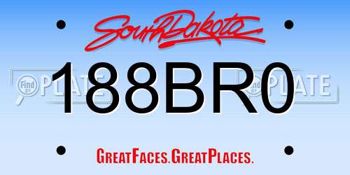 188BR0 South Dakota License Plate