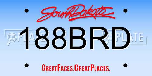 188BRD South Dakota License Plate