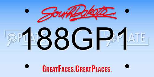 188GP1 South Dakota License Plate