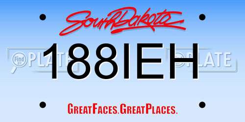 188IEH South Dakota License Plate