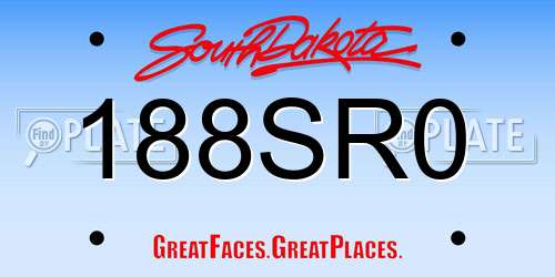 188SR0 South Dakota License Plate