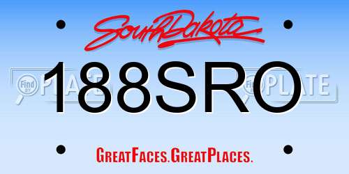 188SRO South Dakota License Plate