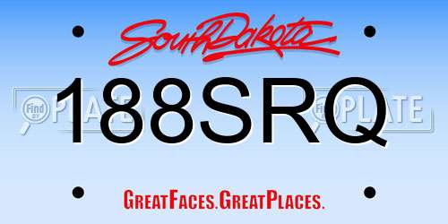 188SRQ South Dakota License Plate