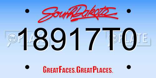 18917T0 South Dakota License Plate