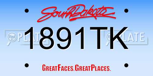 1891TK South Dakota License Plate