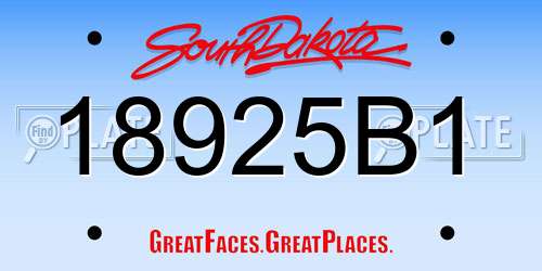 18925B1 South Dakota License Plate