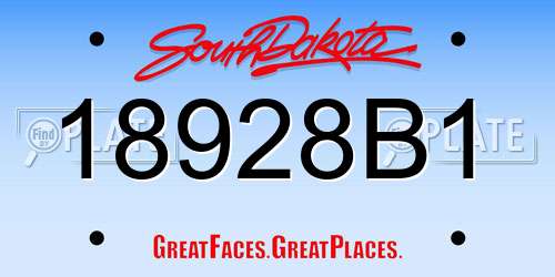 18928B1 South Dakota License Plate