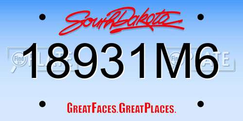 18931M6 South Dakota License Plate