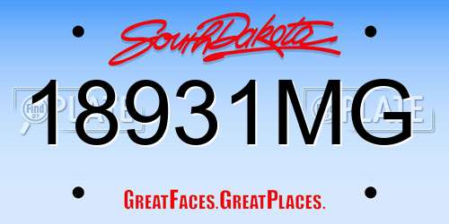 18931MG South Dakota License Plate