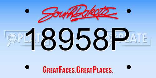 18958P South Dakota License Plate
