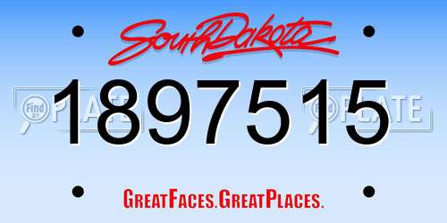 1897515 South Dakota License Plate