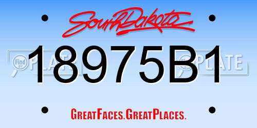 18975B1 South Dakota License Plate