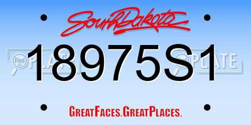 18975S1 South Dakota License Plate