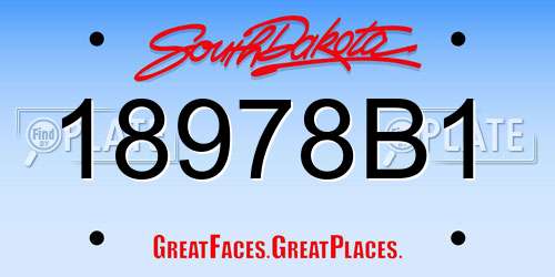18978B1 South Dakota License Plate