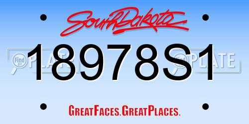 18978S1 South Dakota License Plate