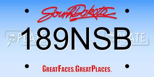 189NSB South Dakota License Plate